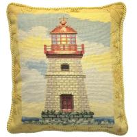 Lighthouse Ii Petit Point Pillow