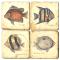 Four Fish Marble Coasters
